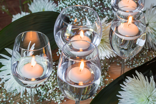 velas decorativas para la cena romántica