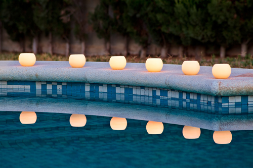 velas decorativas para la piscina